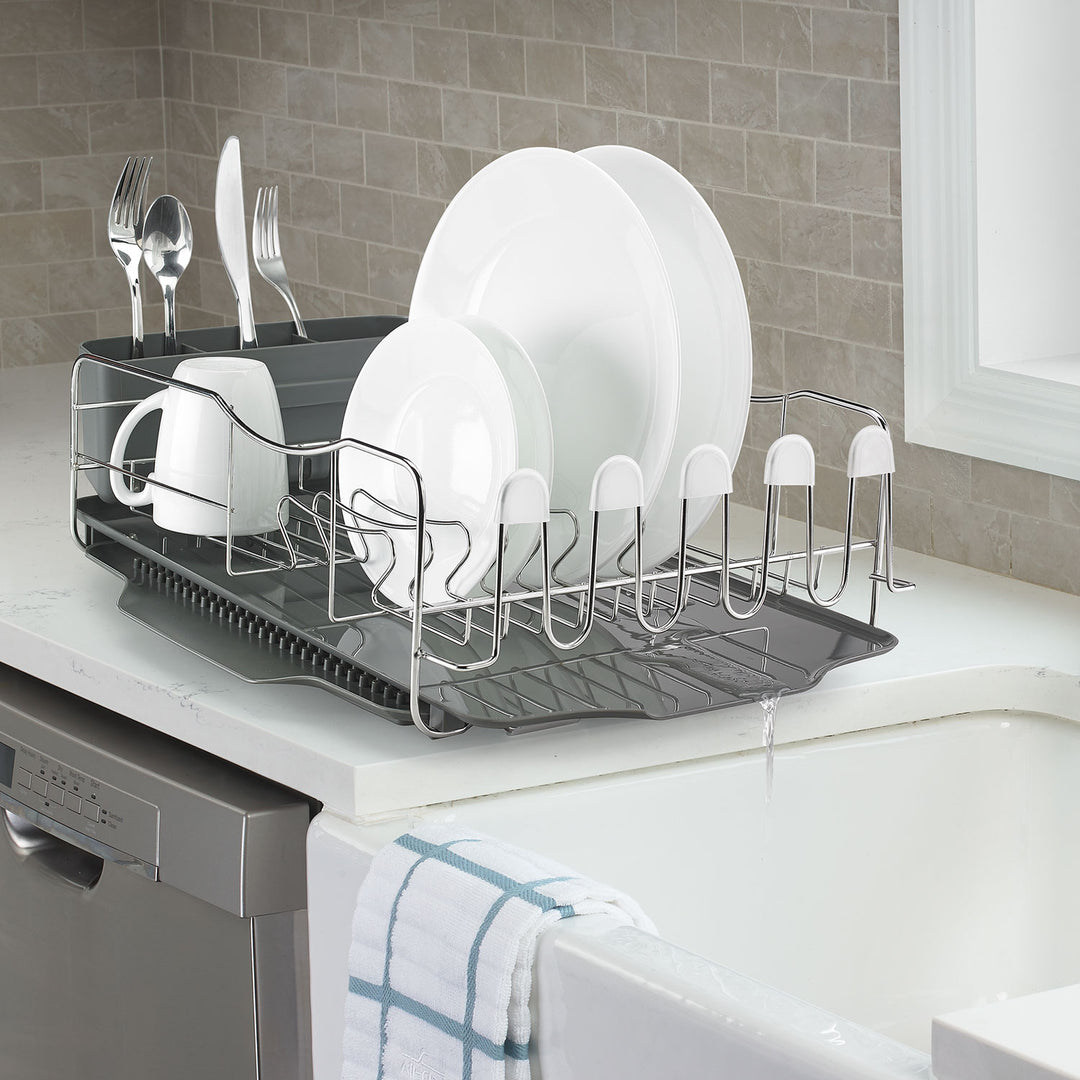 dish drying rack planter Polder Advantage Dish Rack Set, 19" x 14" x 6"