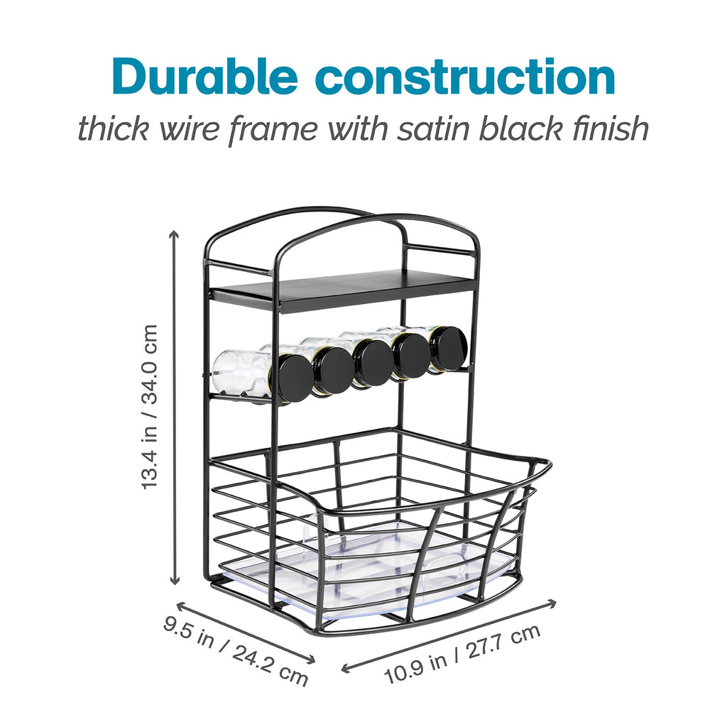 Countertop Storage Bin with Shelf & Jars - Thumbnail 3