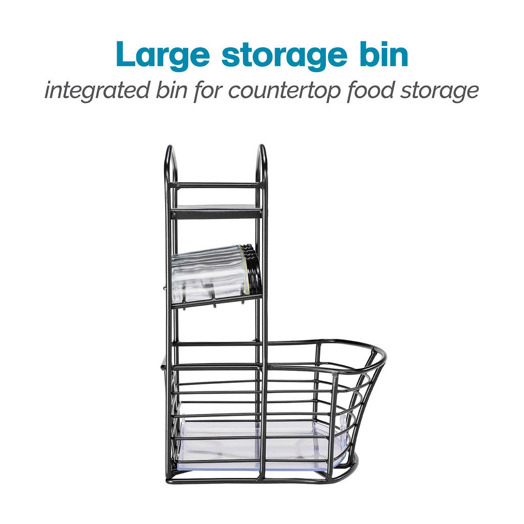 Countertop Storage Bin with Shelf & Jars - Thumbnail 5