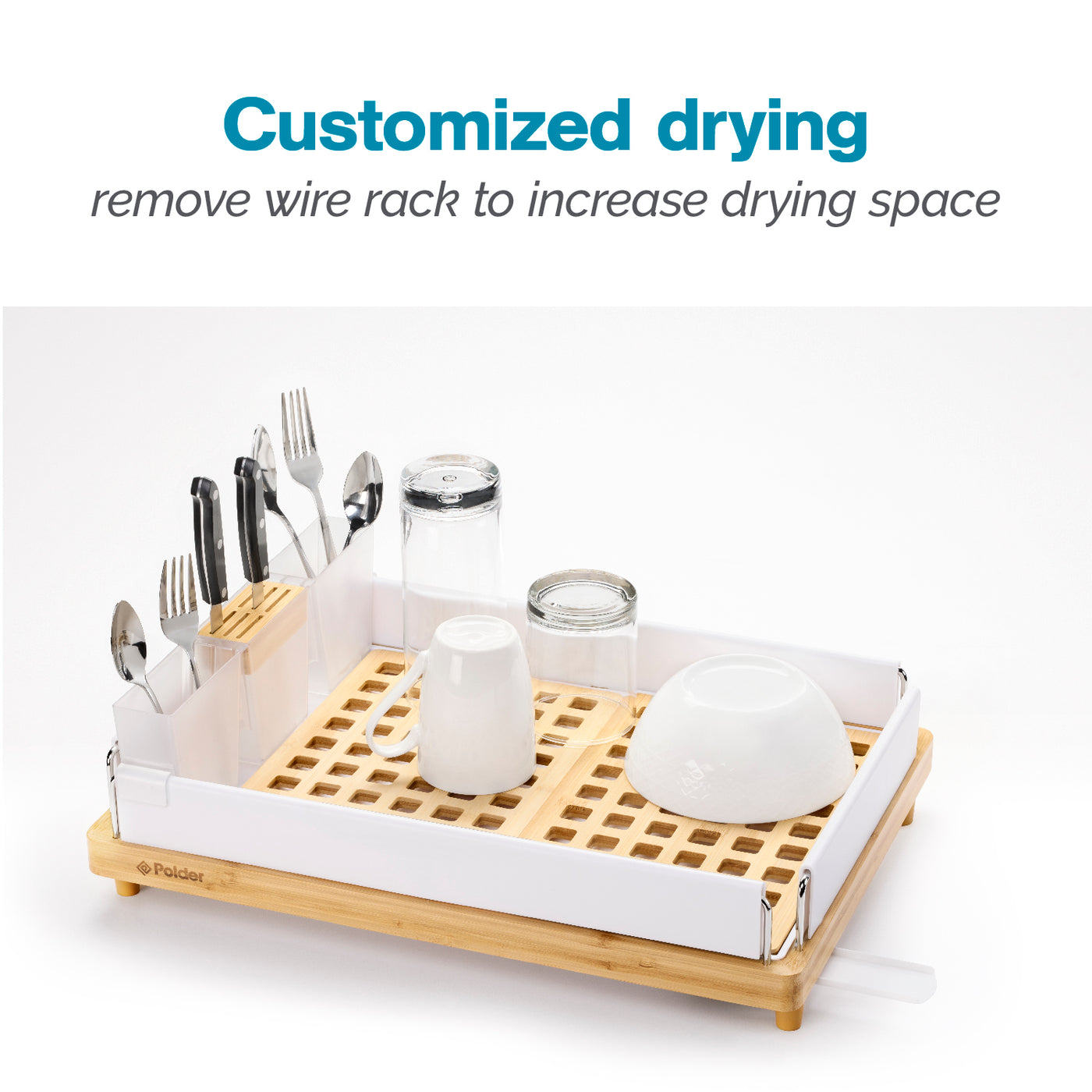 White Disk Rack Harmony Dish Rack – Polder Products