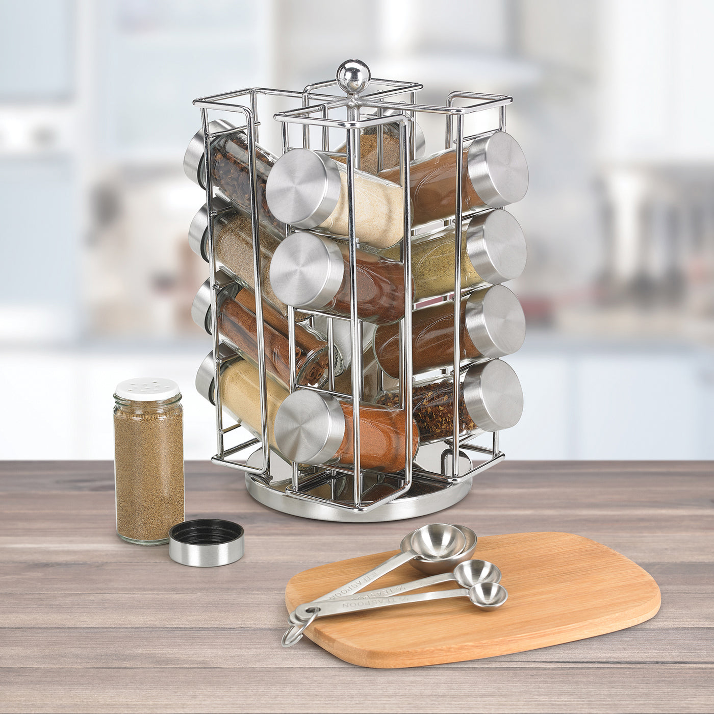 Revolving Spice Rack with blank labels to customize contents – Polder ...